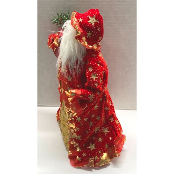Santa Claus Christmas Tree Topper Centerpiece Red Star Robe Father Christmas - Picture 6 of 9